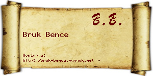 Bruk Bence névjegykártya